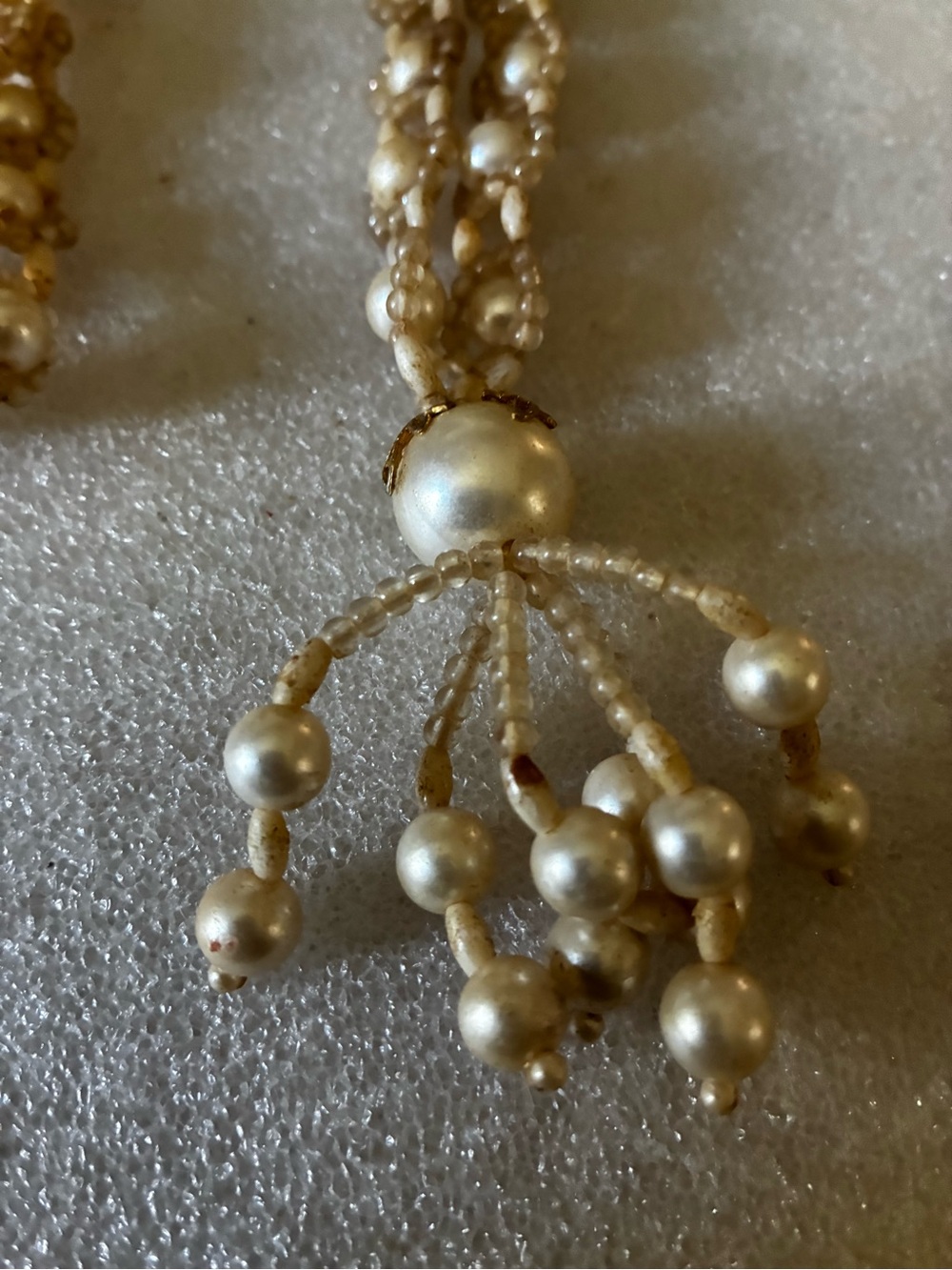 Pearl Bead Cluster Pendant Necklace - Ivory